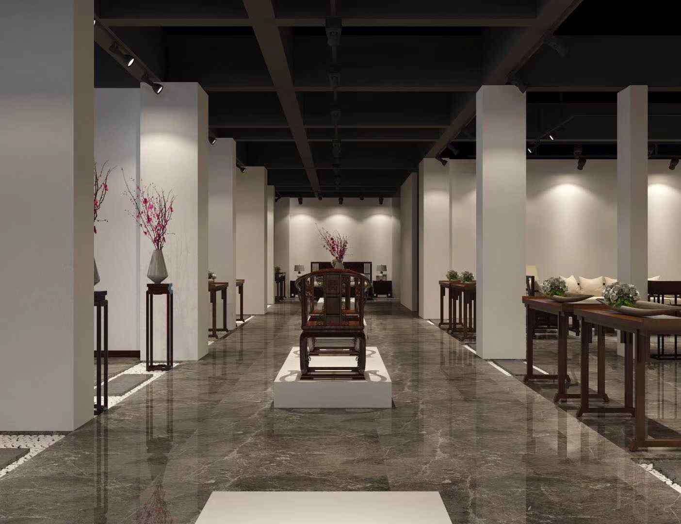 仙游榜头红木展厅设计效果图-吴连成设计工作室案例展示-一品威客网