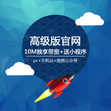 高级版企业官网定制10M独享带宽送小程序