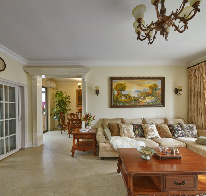 一,欧式复古风格客厅装修设计效果图