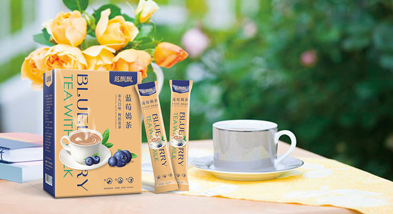 蓝飘飘蓝莓奶茶包装