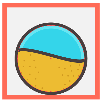 ai设计制作海滩图标方法