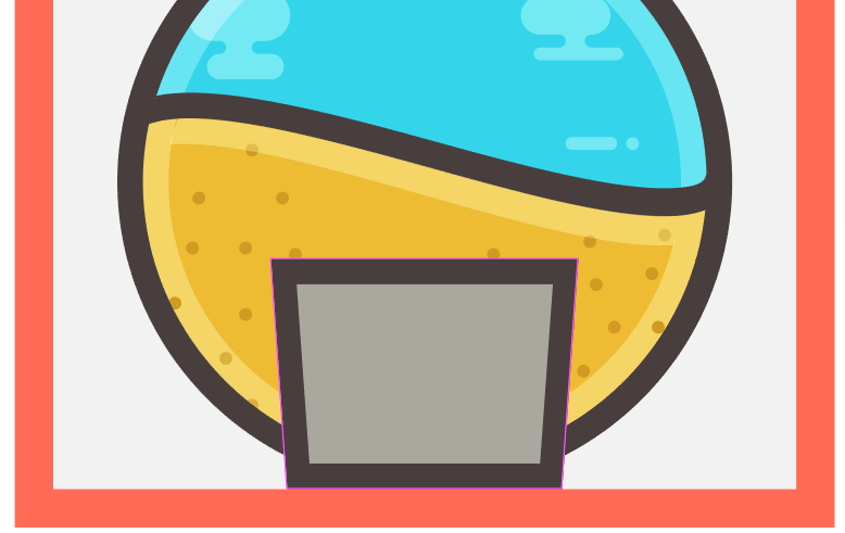 ai设计制作海滩图标方法