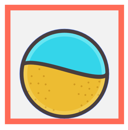 ai设计制作海滩图标方法