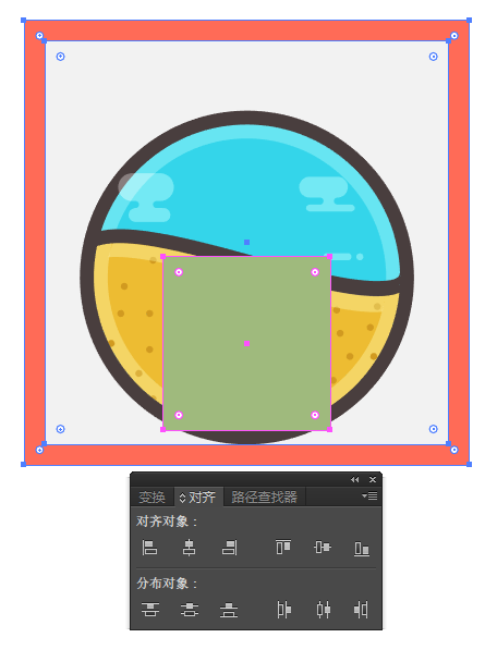 ai设计制作海滩图标方法