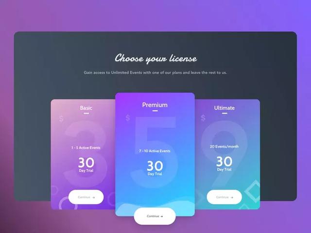 1组精简的价格标签页面设计欣赏