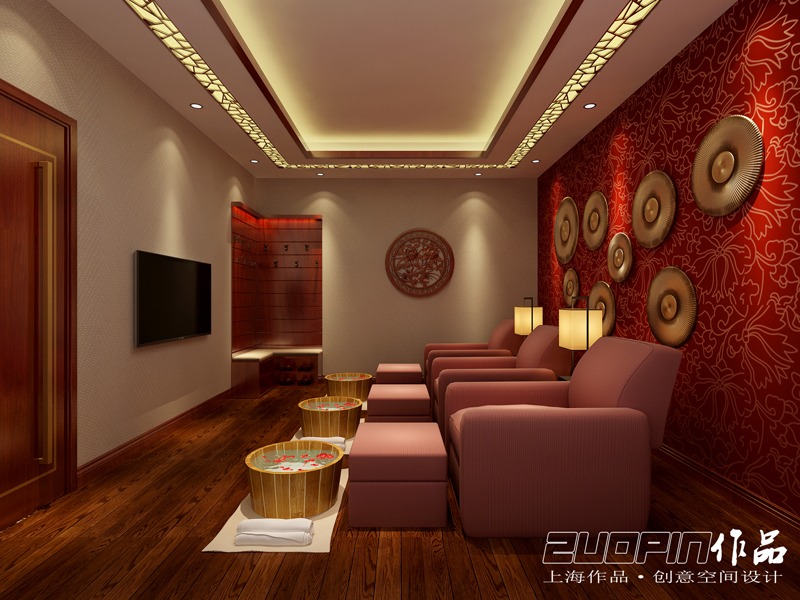 足疗会所/美容健身/店铺门头/网咖/展厅/KTV效果图施工图设计