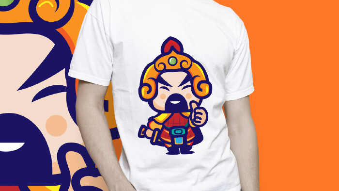 将军卡通人物造型logo设计