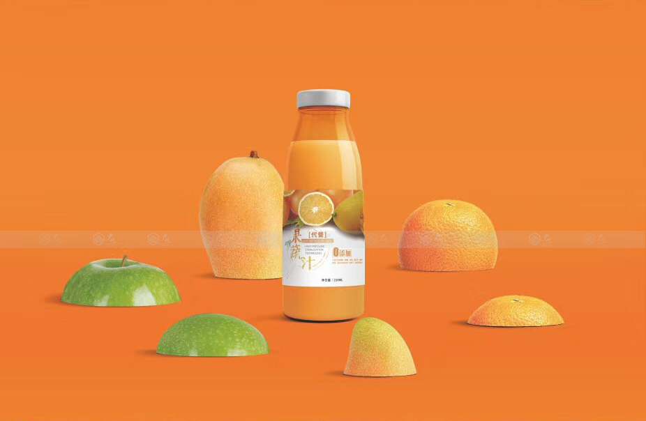 果趣代餐果蔬汁瓶贴系列包装设计