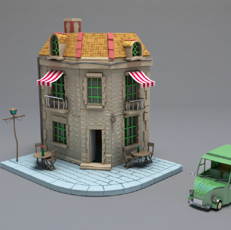 三维卡通场景建模