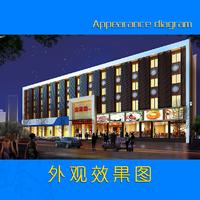 外观效果图绘制建筑效果图绘制设计亮化效果图绘制