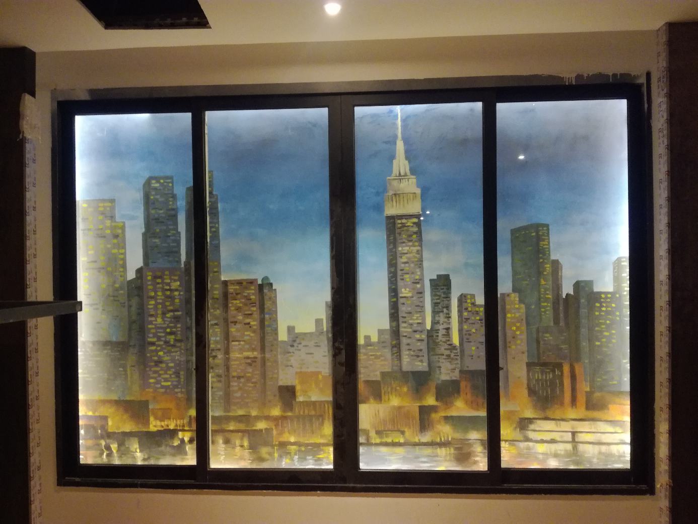 曼哈顿酒店无窗房墙面彩绘项目