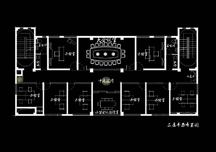 800平独栋办公平面设计