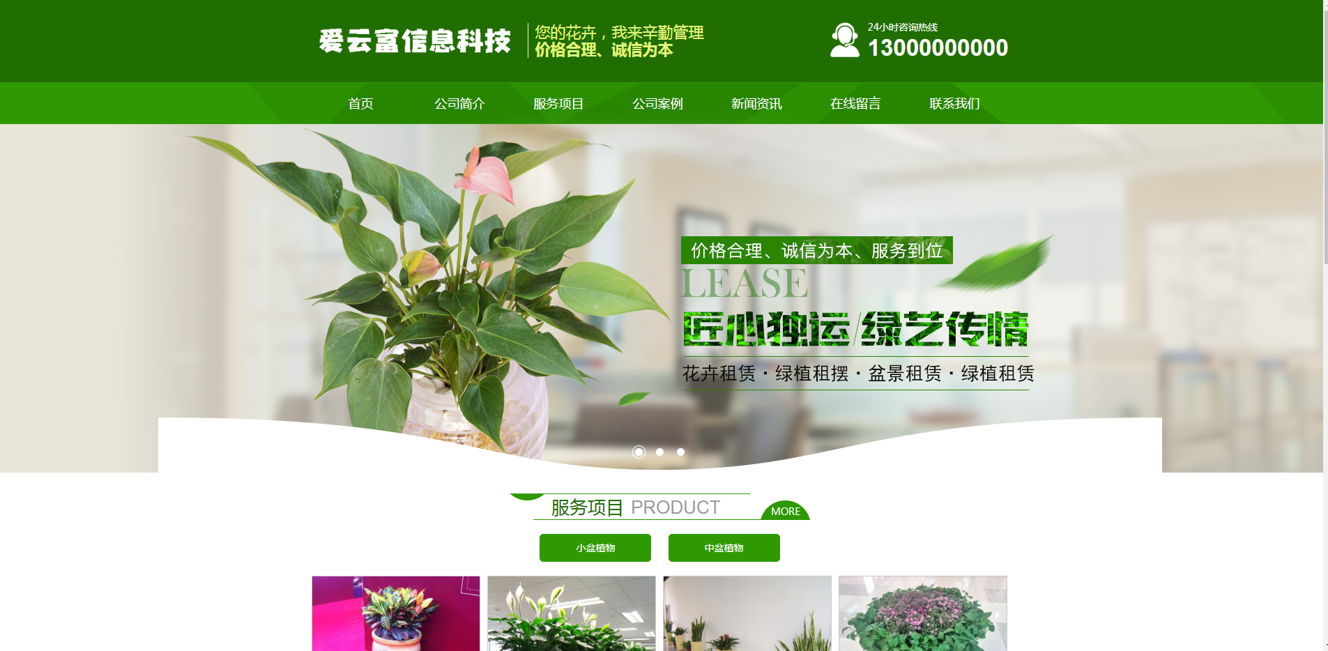 爱云富信息科技-花卉类网站开发