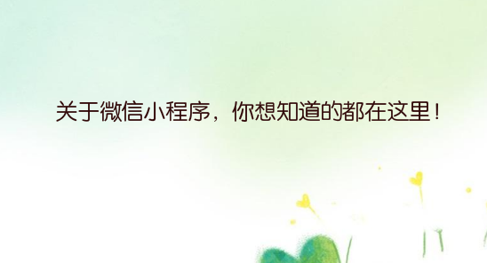 关于微信小程序，你想知道的都在这里！