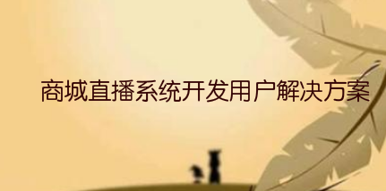 商城直播系统开发用户解决方案
