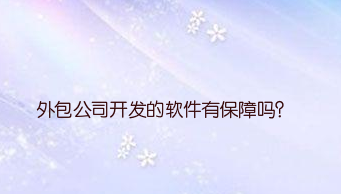 外包公司开发的软件有保障吗？