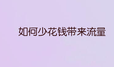 怎样少花钱带来流量？