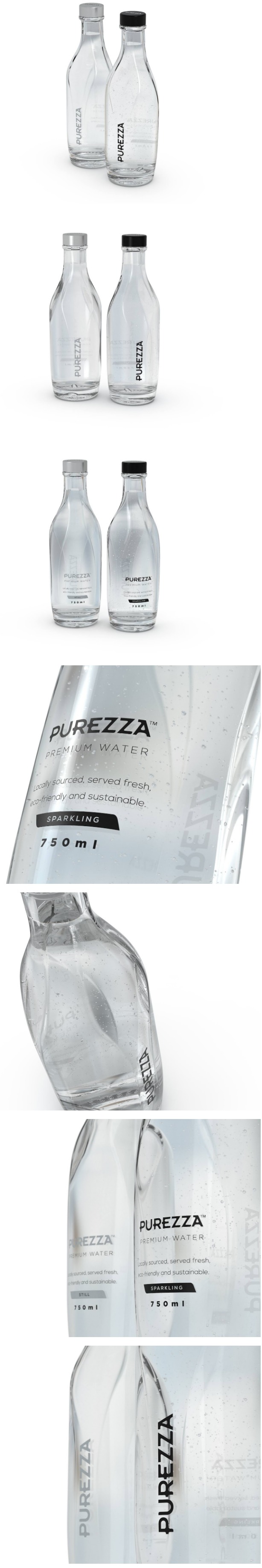 美丽的瓶子！Purezza瓶装水包装设计