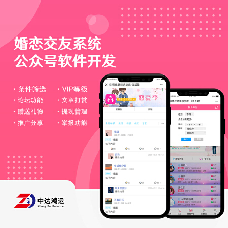 中达鸿运-微信开发/婚恋相亲交友/同城社区交友/论坛聊天