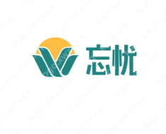 茶馆“忘忧”logo设计，寓意忘记忧愁、享受生活