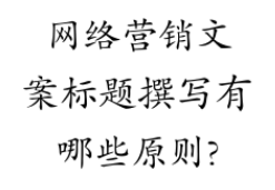 撰写网络营销文案标题的原则是什么？