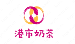 奶茶行业：“港市奶茶”logo设计