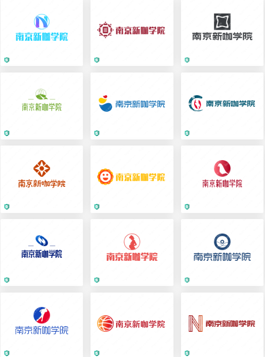 咖啡学院设计logo赏析：南京新咖学院