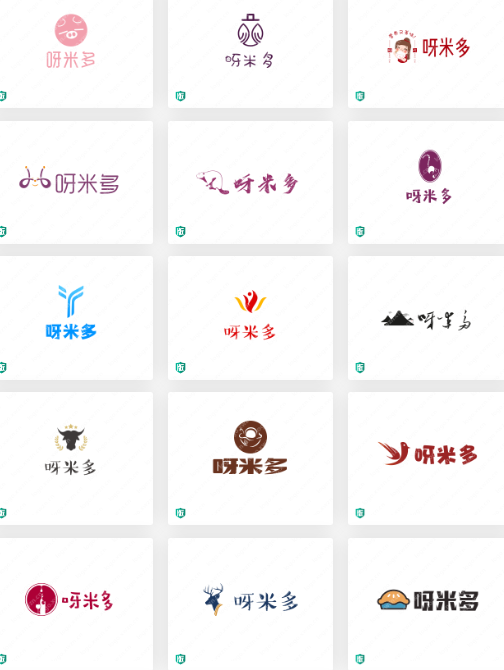 三个字的食品的logo设计:呀米多