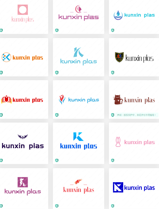 光学材料logo设计案例赏析：kunxin plas