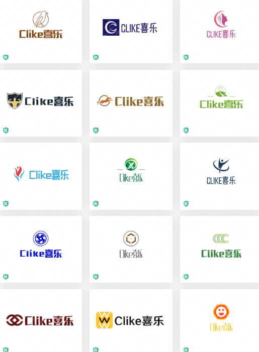 服装行业logo设计案例：Clike喜乐