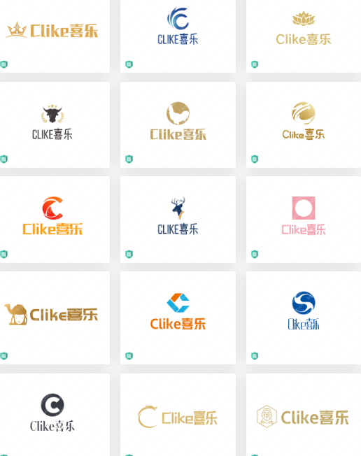 服装行业logo设计案例：Clike喜乐