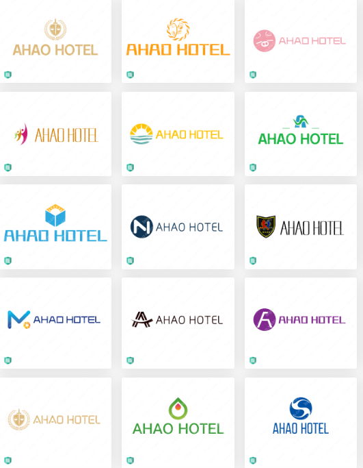 高端酒店连锁行业logo设计：AHAO HOTEL
