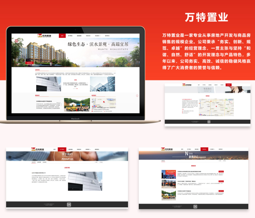 企业官网定制开发案例详情：万特置业