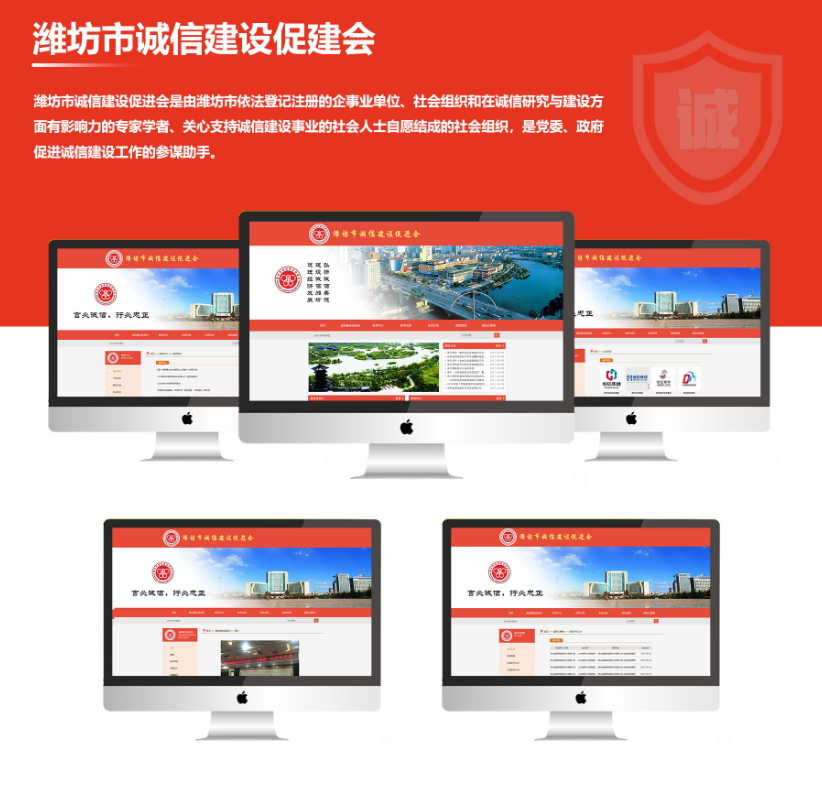 pc端网站定制开发案例详情：潍坊市诚信建设促进会