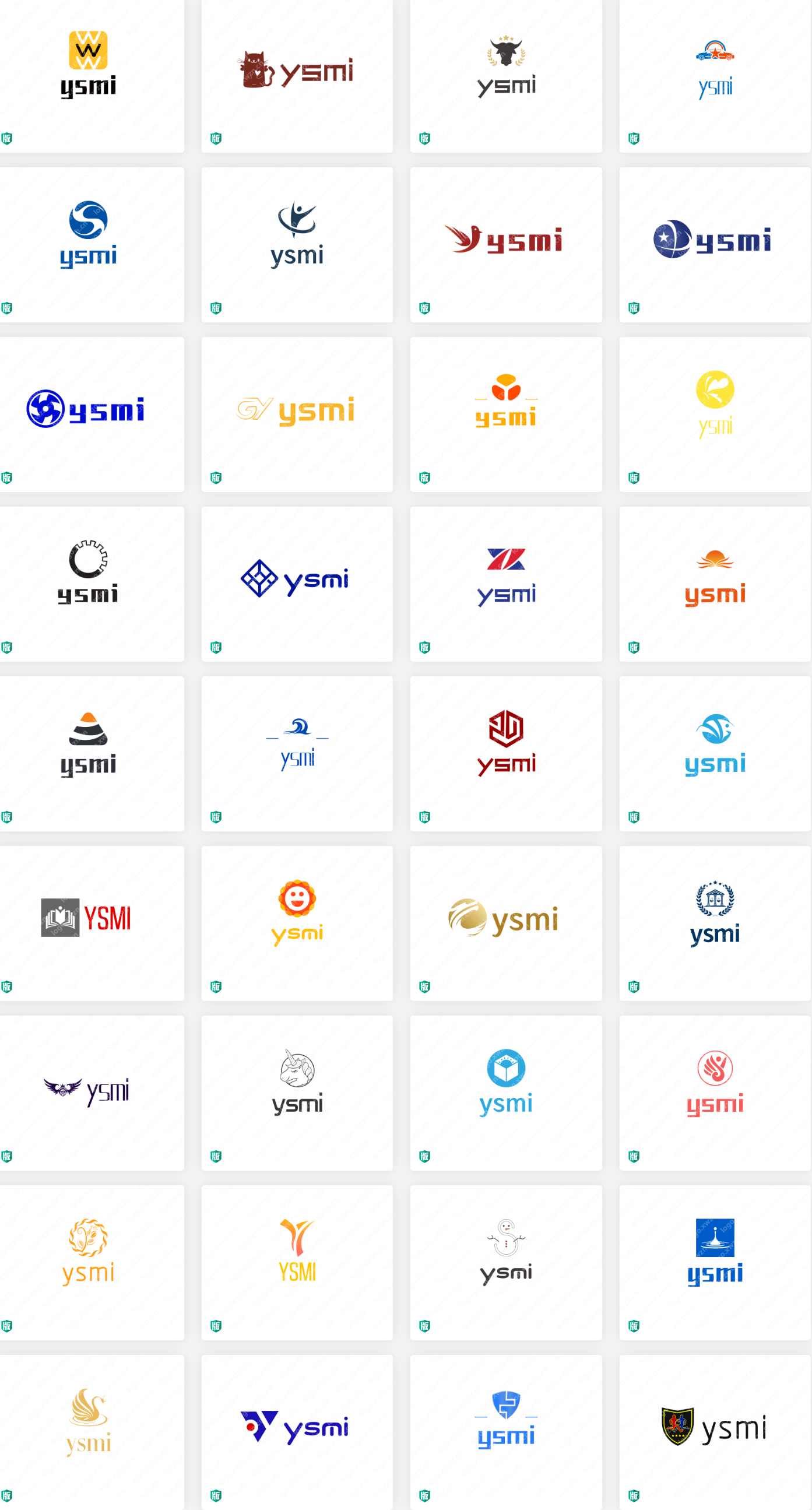 设计多款简单的纯英文字“ysmi”Logo设计
