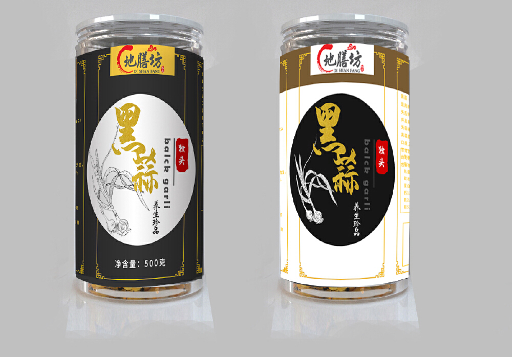 黑蒜瓶贴设计案例作品赏析