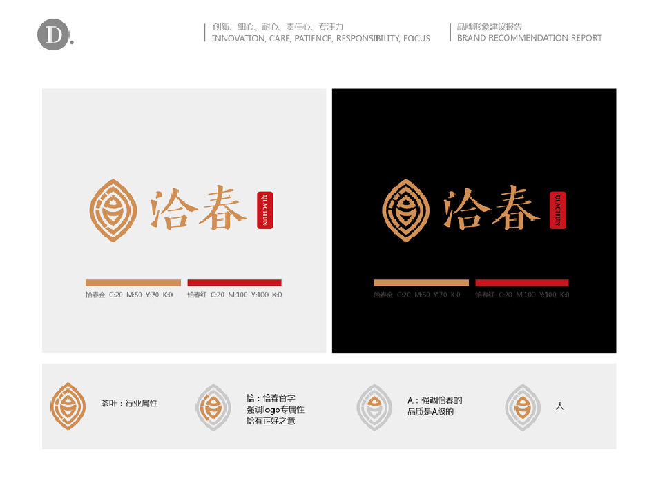茶叶贸易公司logo设计：“洽春”品牌LOGO设计