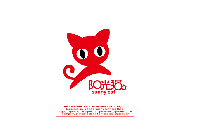 窗饰制品牌logo设计：阳光猫