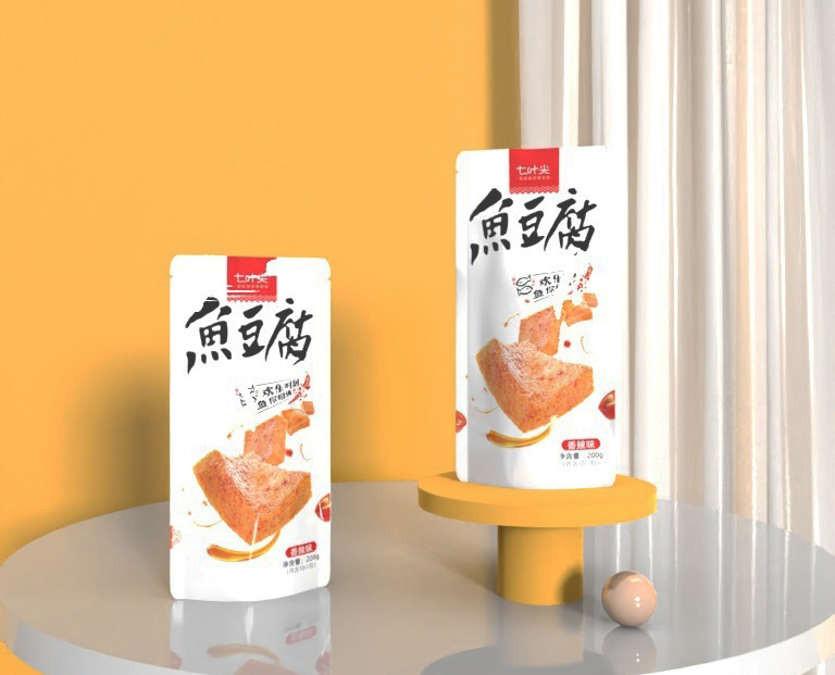 包装的文字以及七叶尖鱼豆腐包装设计案例展示