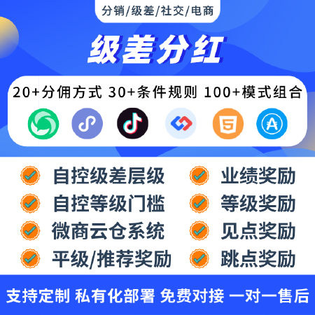 股东团队极级差分红分销微商城平级推荐业绩见点跳点隔代奖励系统