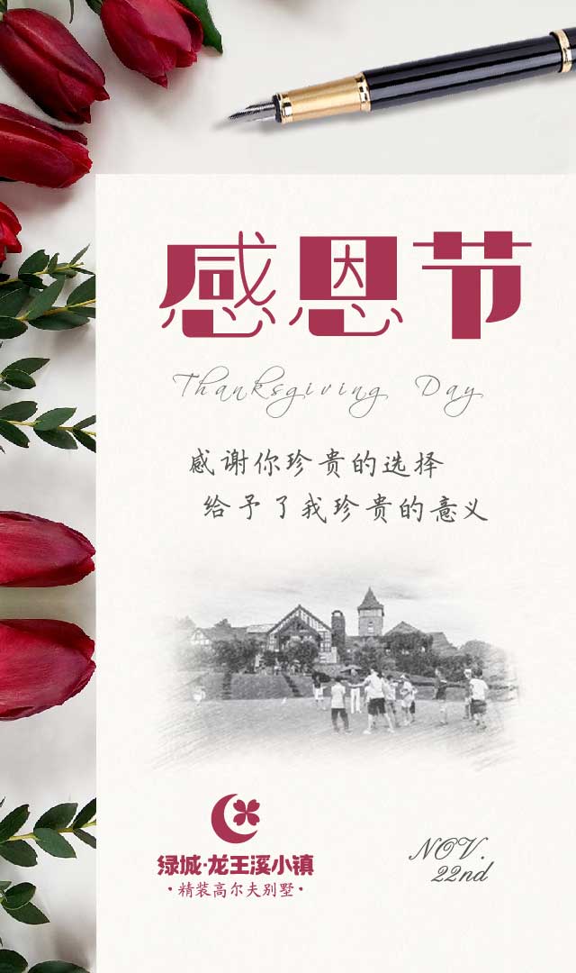 绿城龙王溪感恩节海报