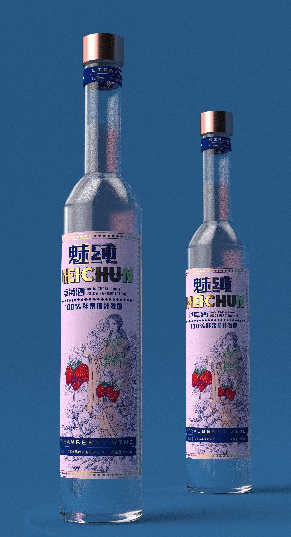 甜蜜草莓果酒，酒香满溢，包装更迷人