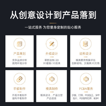 工业设计、产品外观结构优化、模具设计、工艺验证、试验模具开发