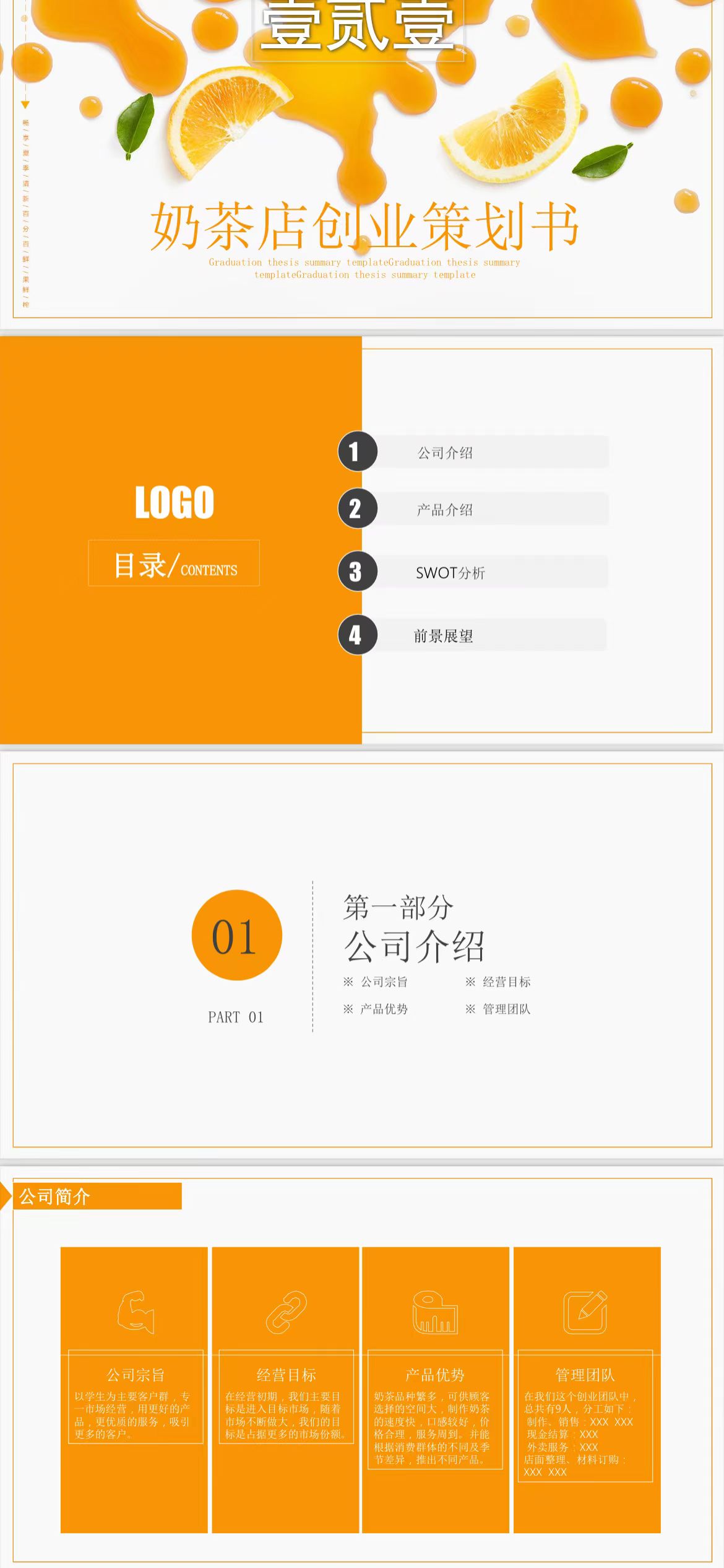 奶茶店商业计划书PPT