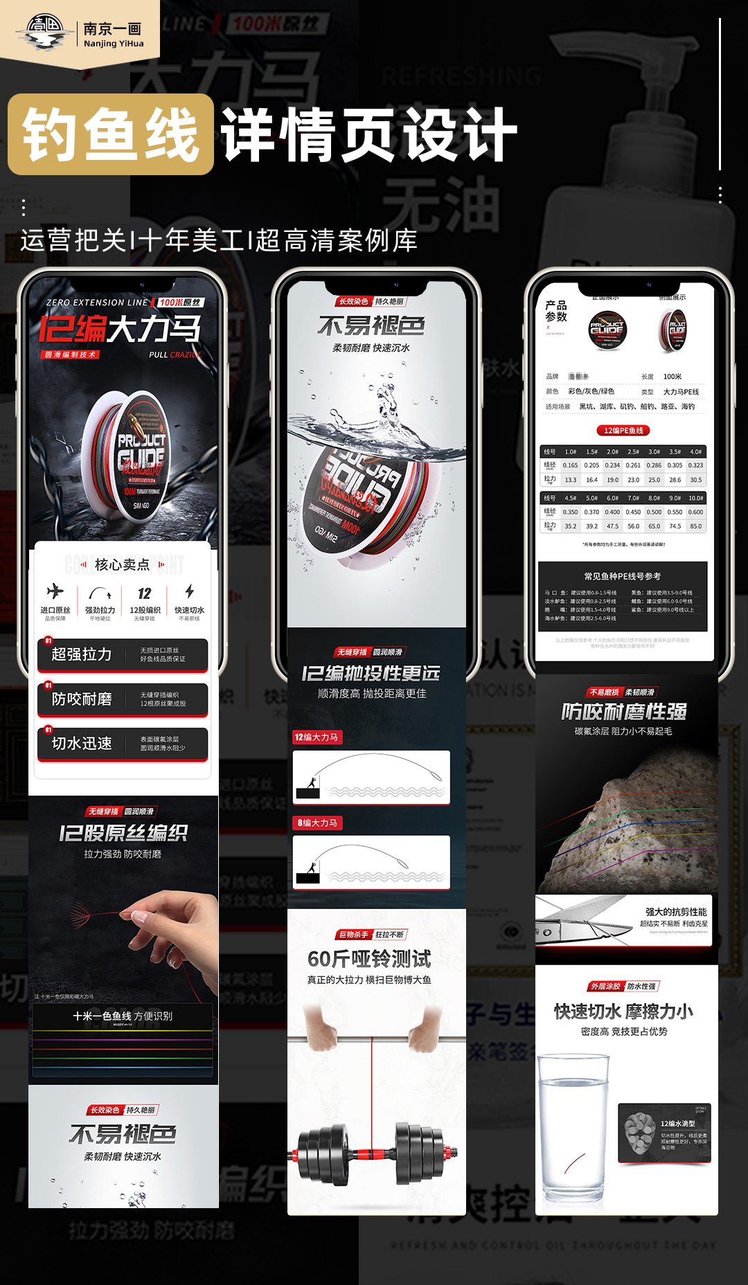 电商详情设计 钓鱼线详情页面设计
