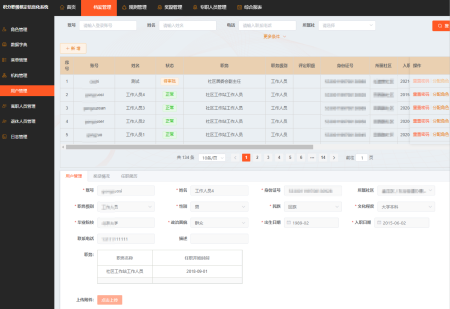 社区工作人员管理系统