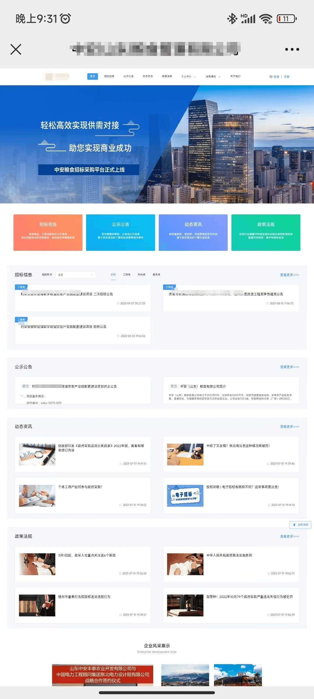 某国企招标网站
