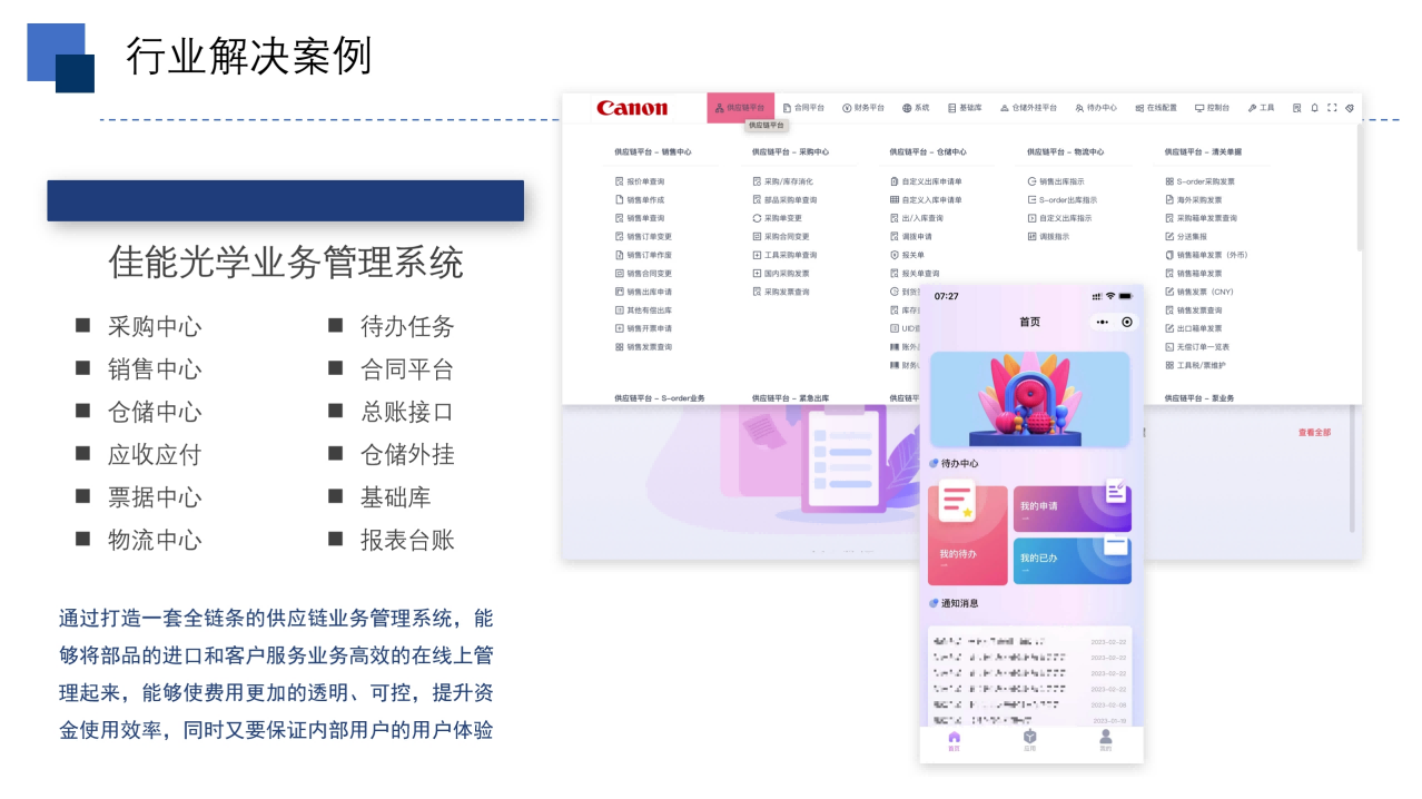 佳能光学业务管理系统