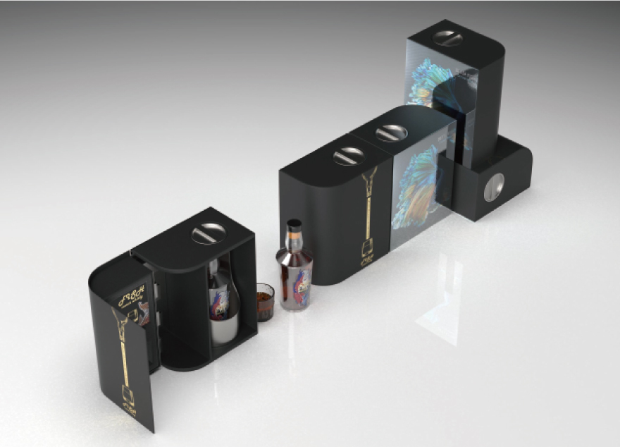 威士忌酒包装3D全息