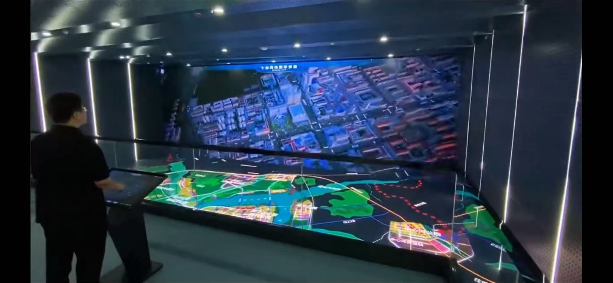 基于大屏与互动沙盘的城市数字孪生智慧展示类程序